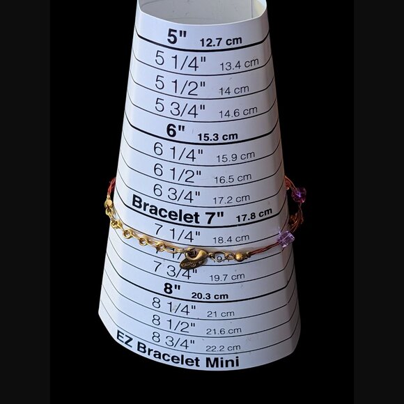 Etalon Jenavi Gold Tone Wire Wrap Square Crystal Size 7.25" Bracelet - Picture 5 of 9